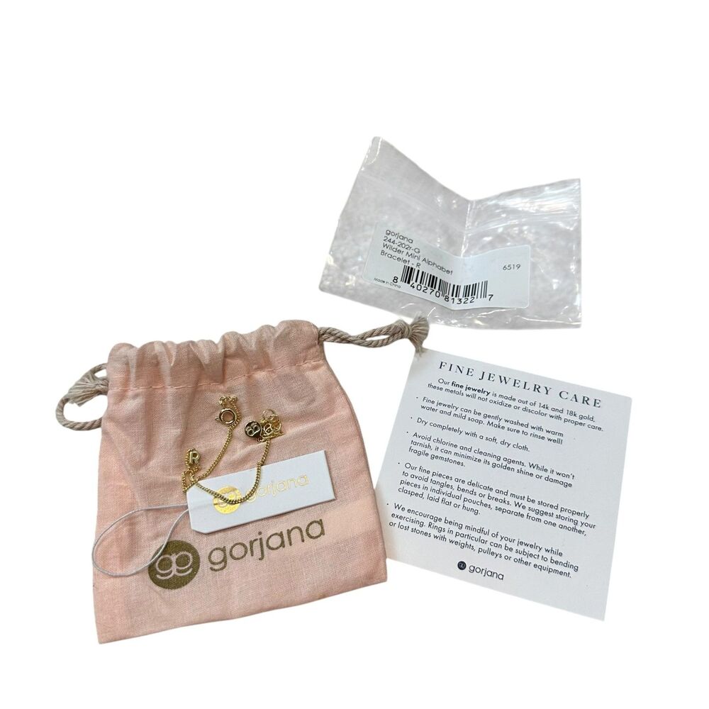 Gorjana Wilder Mini Alphabet Bracelet in 18K Gold Plated - Letter R